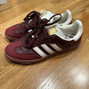 Adidas Samba Sneakers in Maroon and White